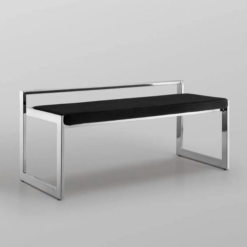 Лавка м`яка на металевому каркасі SOFT чорна KOMODO